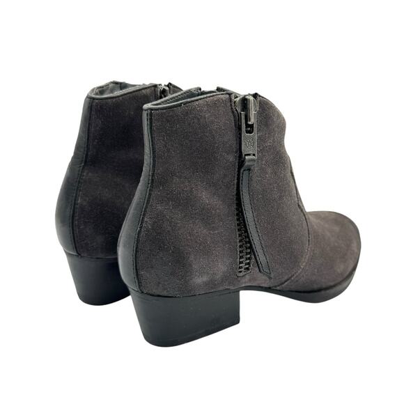Bussola Alameda Gray Suede Leather Ankle Zip Up Western Booties Ankle Boots - Picture 5 of 13